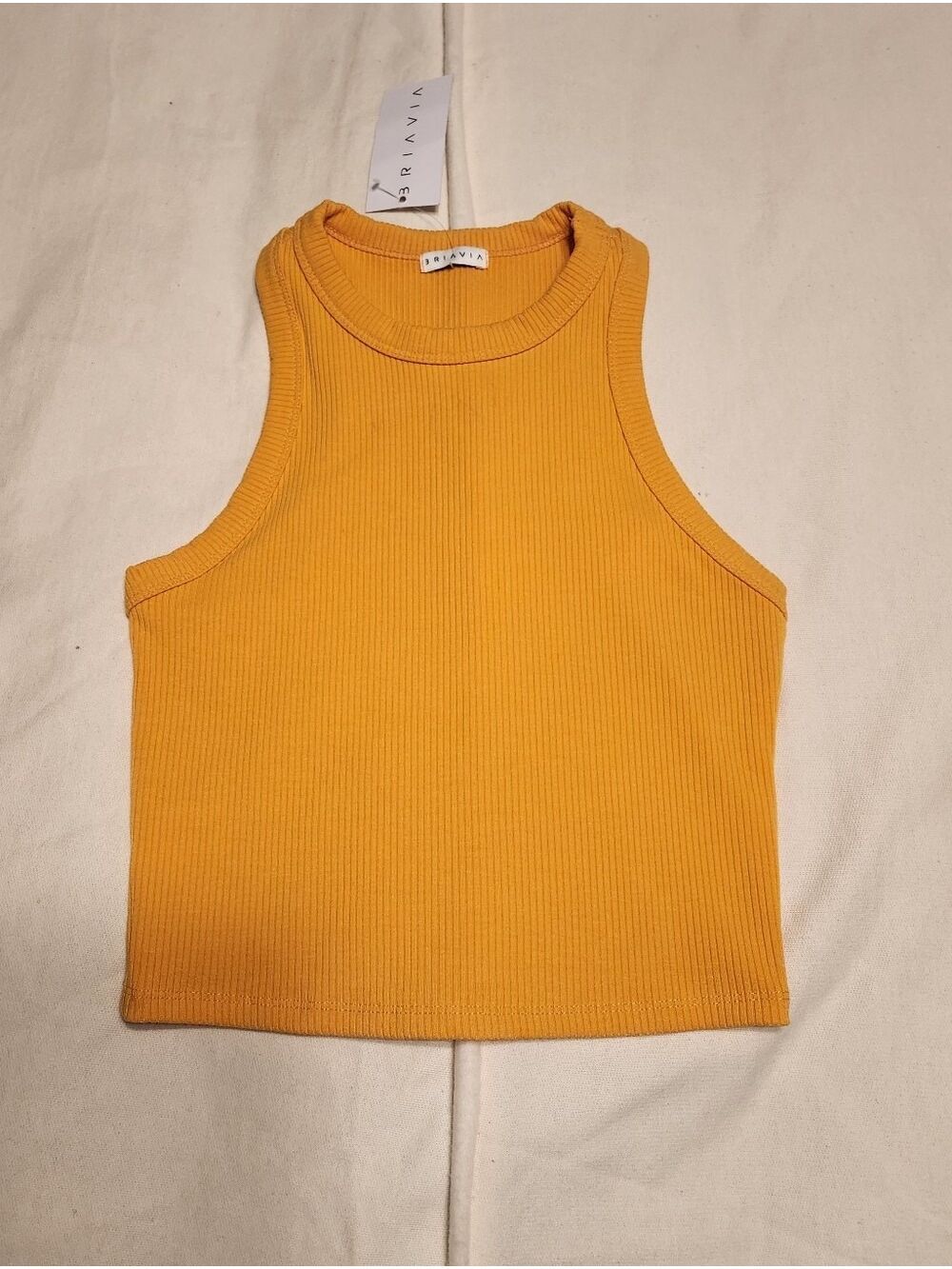 Briavia Ribbed Sleeveless Racerback Black Brown Yellow Crop Tank Bundle Small - Picture 7 of 10